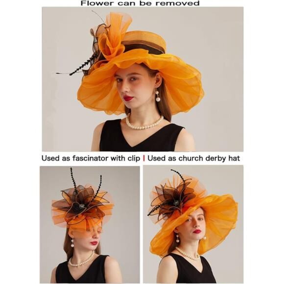 Women\'s Kentucky Hat Wide Brim Orange5
